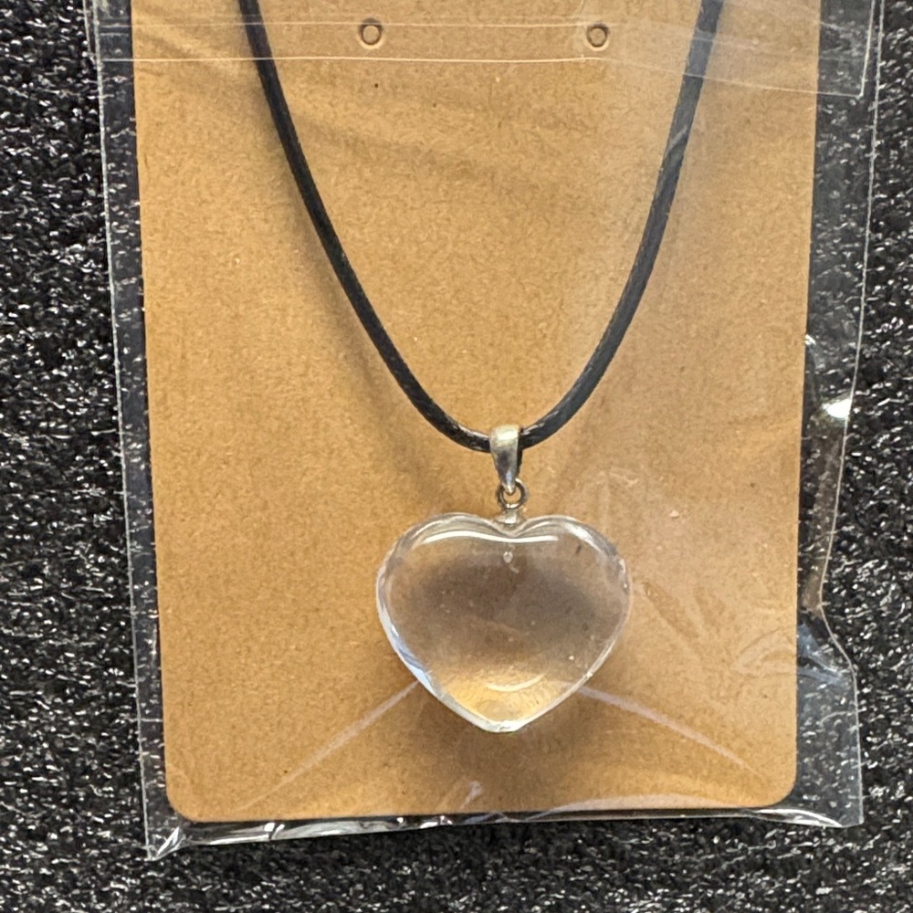 Heart Pendant Necklace with Black Cord
